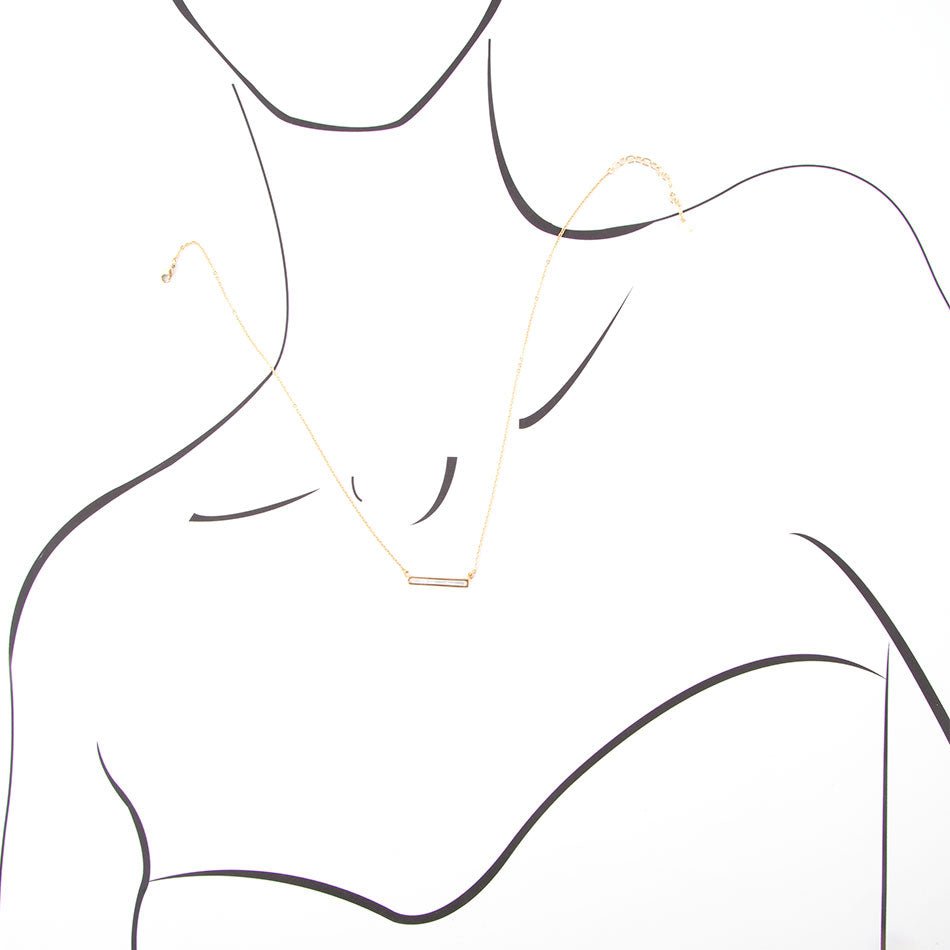 Dainty Mother of Pearl Bar Necklace Barse Jewelry