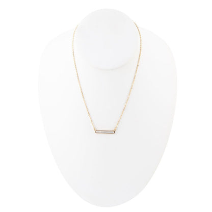 Dainty Mother of Pearl Bar Necklace Barse Jewelry