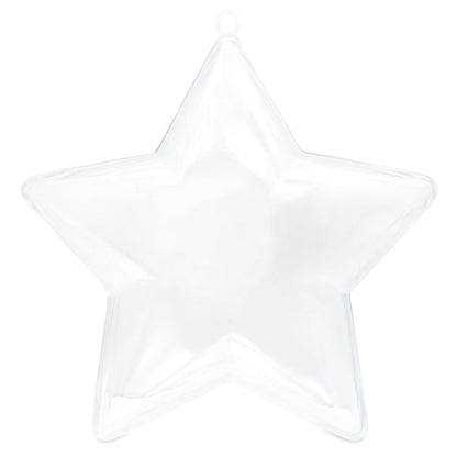 Set of 3 Openable Fillable Clear Plastic Star Christmas Ornaments DIY Craft 3.5 Inches BestPysanky