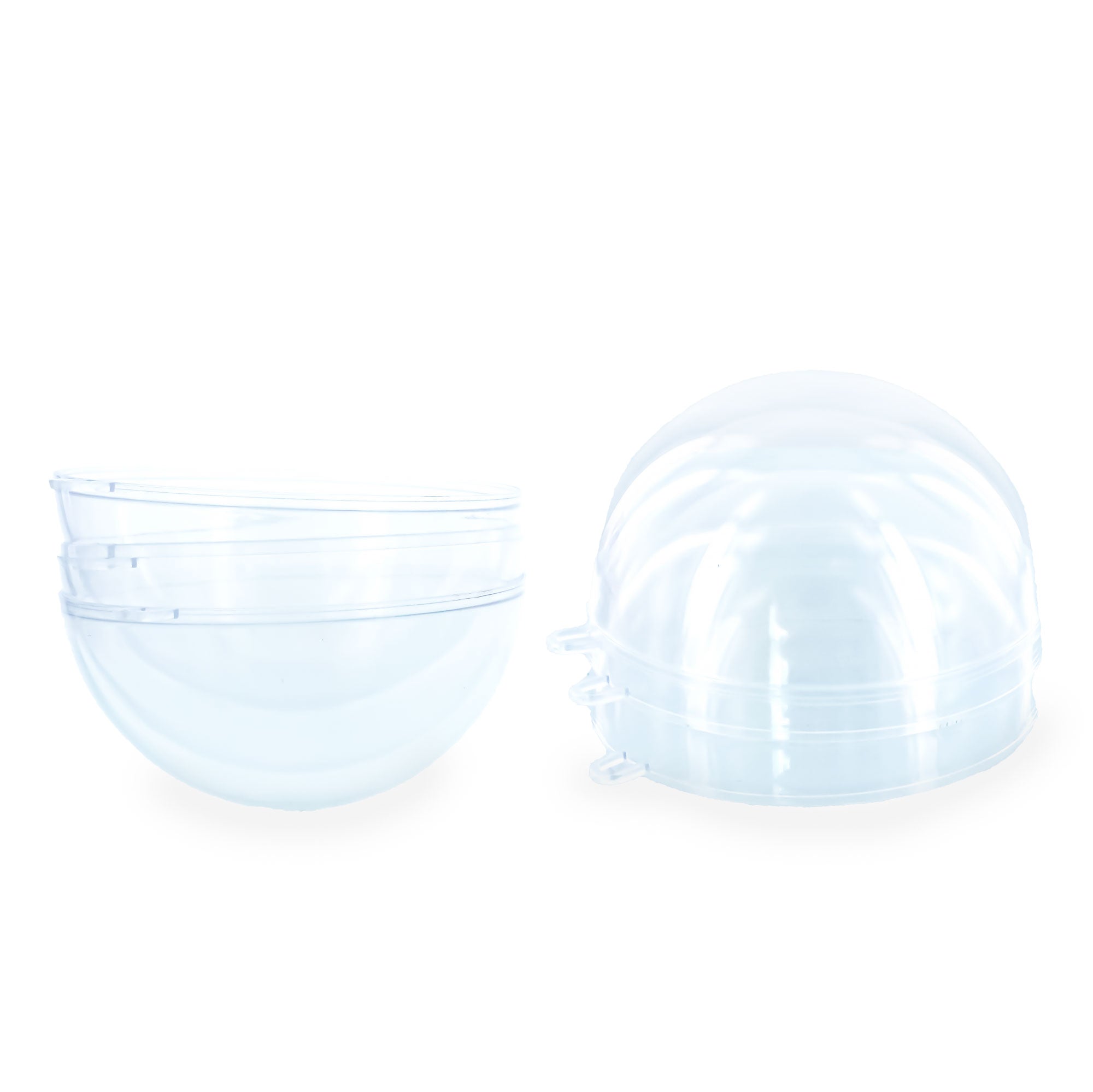 Set of 3 Openable Fillable Clear Plastic Ball Christmas Ornaments DIY Craft 4 Inches