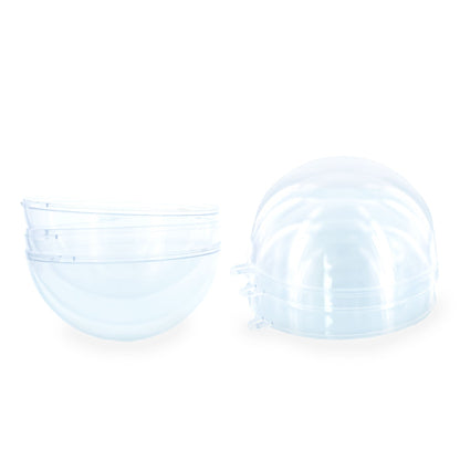 Set of 3 Openable Fillable Clear Plastic Ball Christmas Ornaments DIY Craft 4 Inches