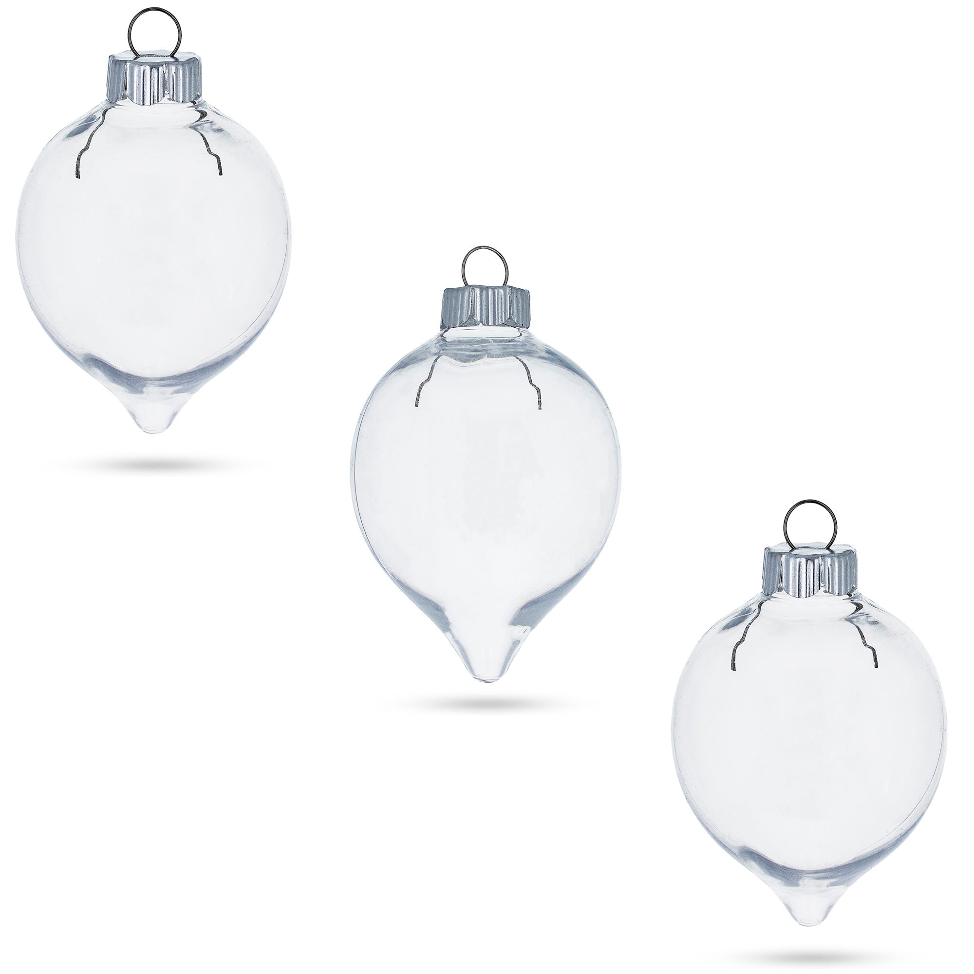 Set of 3 Clear Plastic Water Drop Christmas Ornaments 3.94 Inches BestPysanky