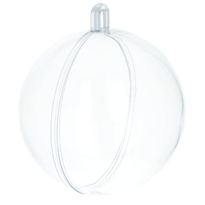 2.7-Inch Clear Plastic Fillable Christmas Ball Ornament for DIY Crafting
