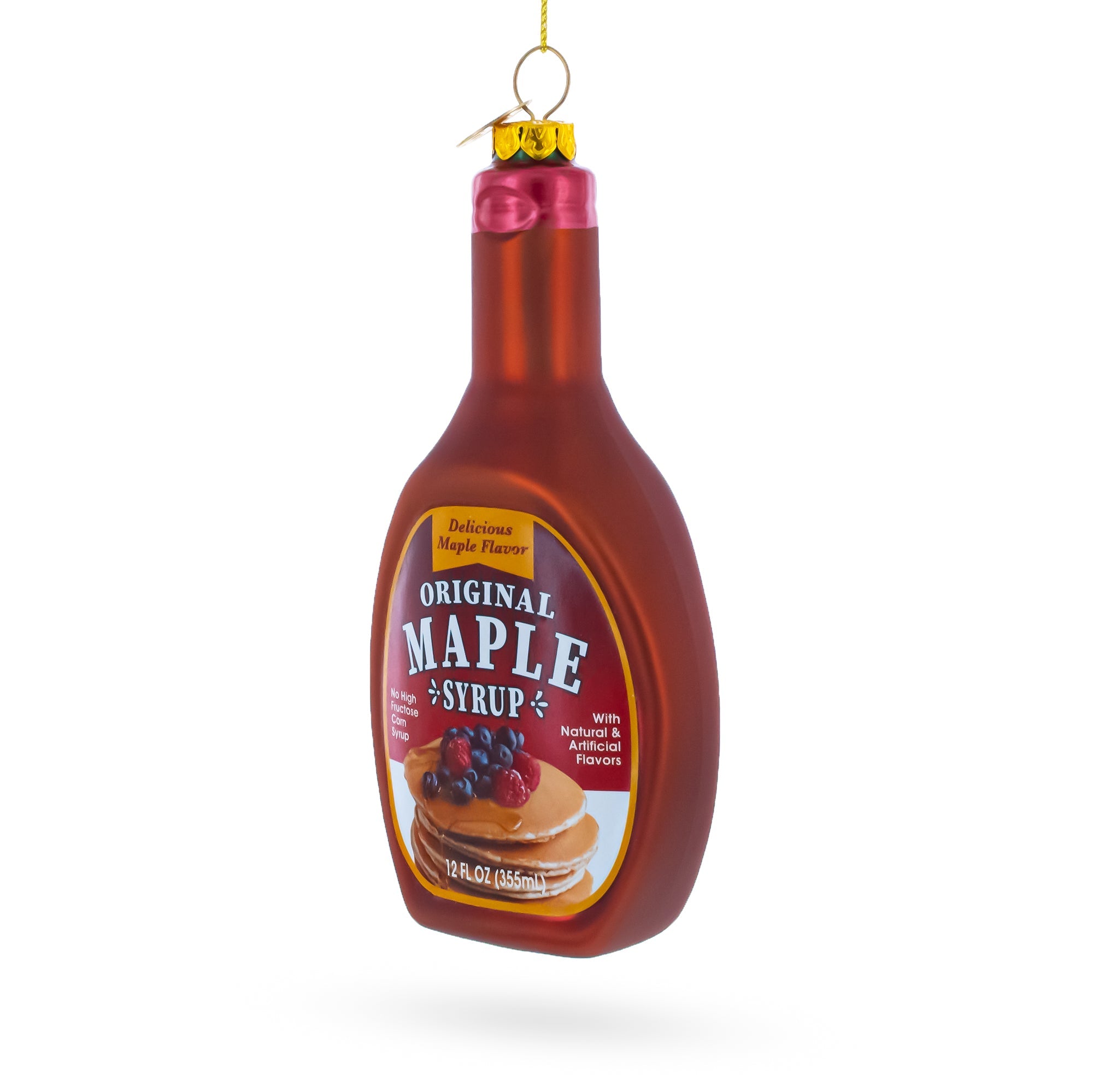 Maple Syrup Bottle Glass Christmas Ornament