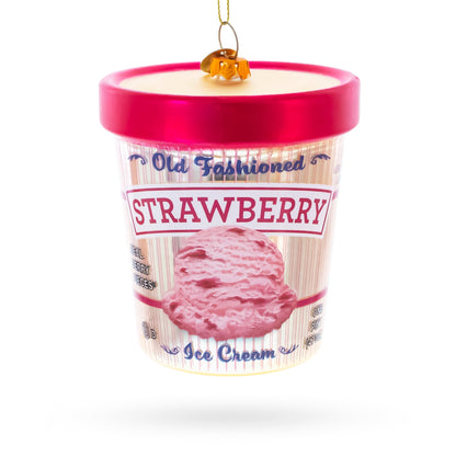 Strawberry Ice Cream Pint Glass Christmas Ornament