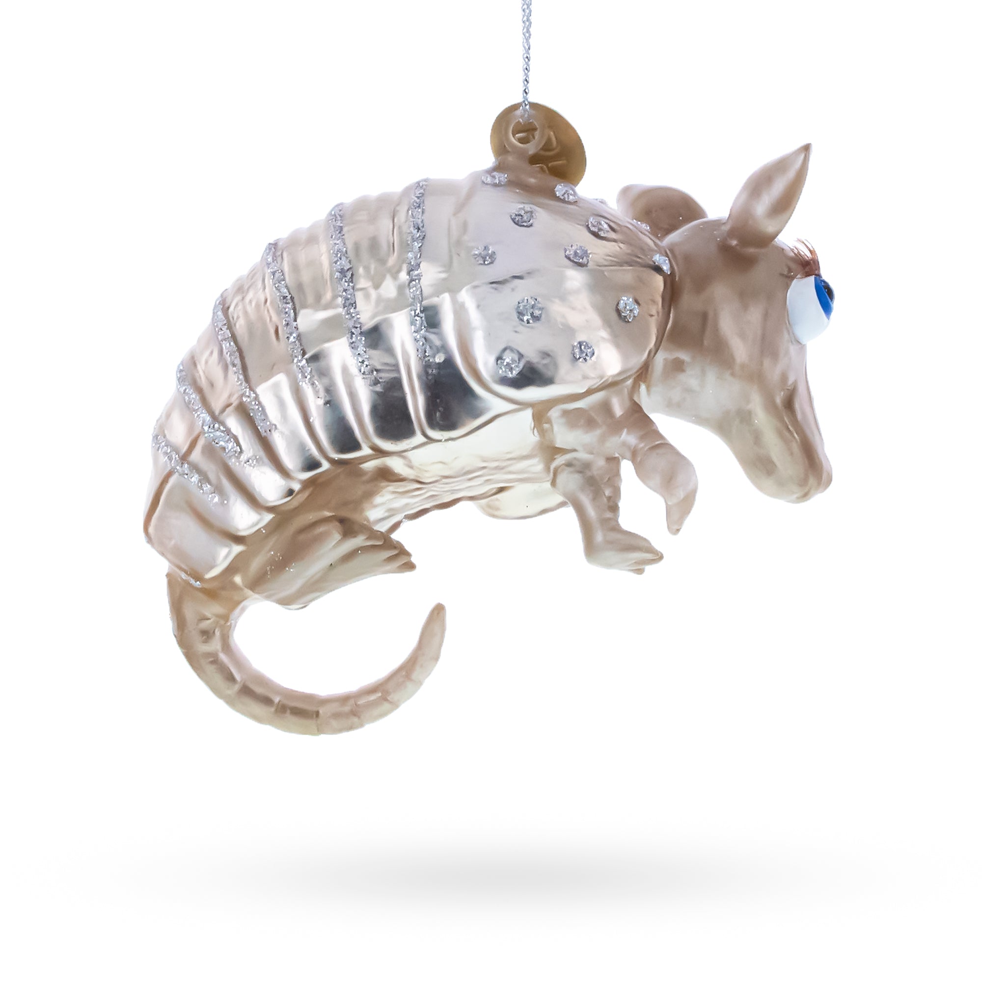 Armadillo Glass Christmas Ornament