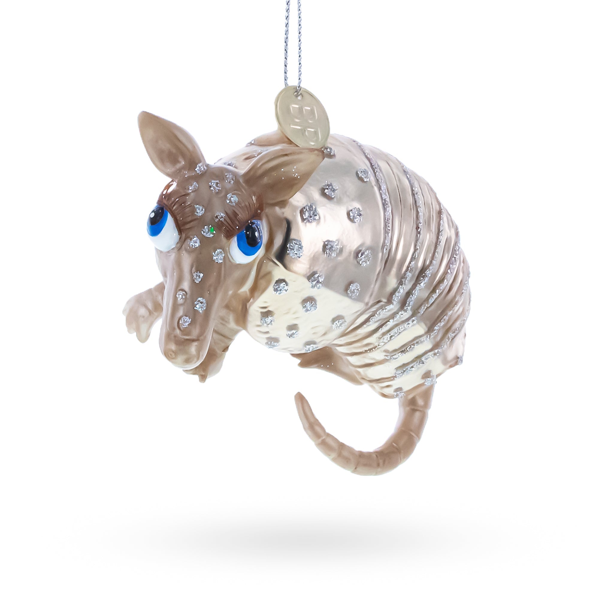 Armadillo Glass Christmas Ornament
