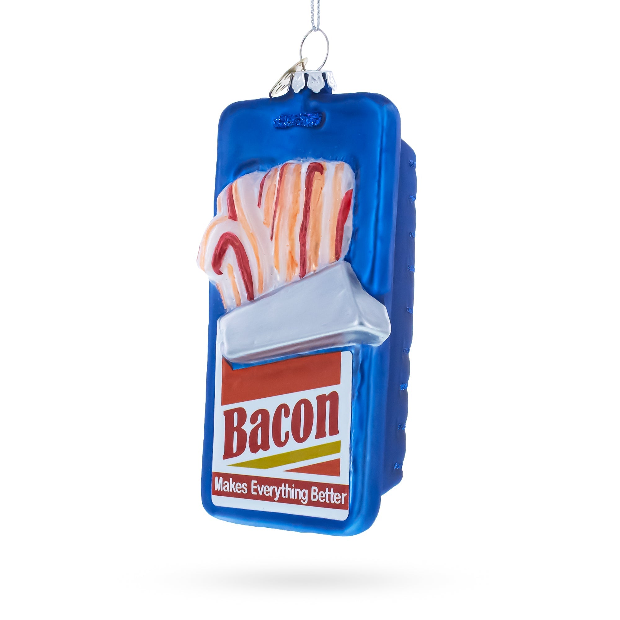 Bacon Pack Glass Christmas Ornament