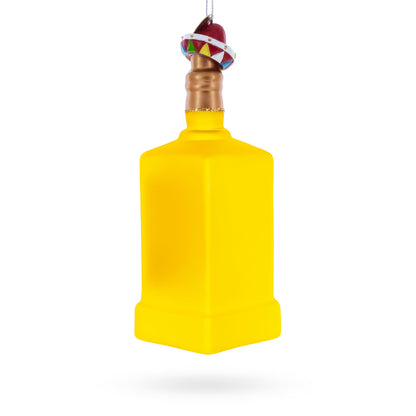 Tequila Bottle with Sombrero Glass Christmas Ornament