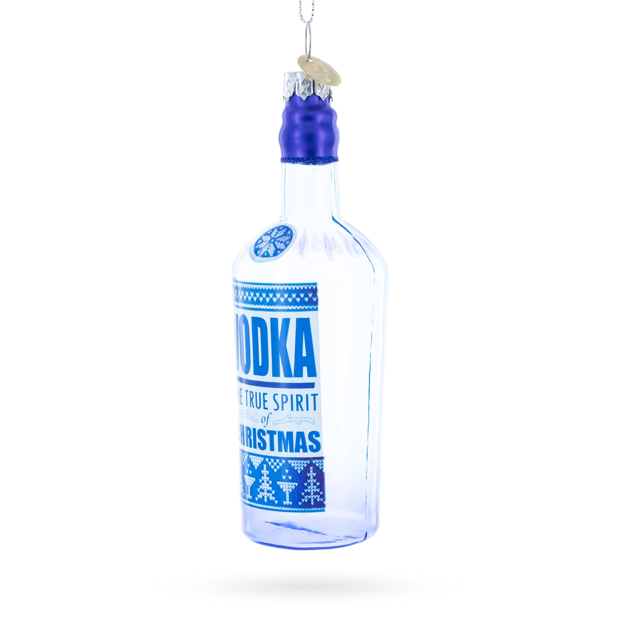 Vodka Bottle Glass Christmas Ornament