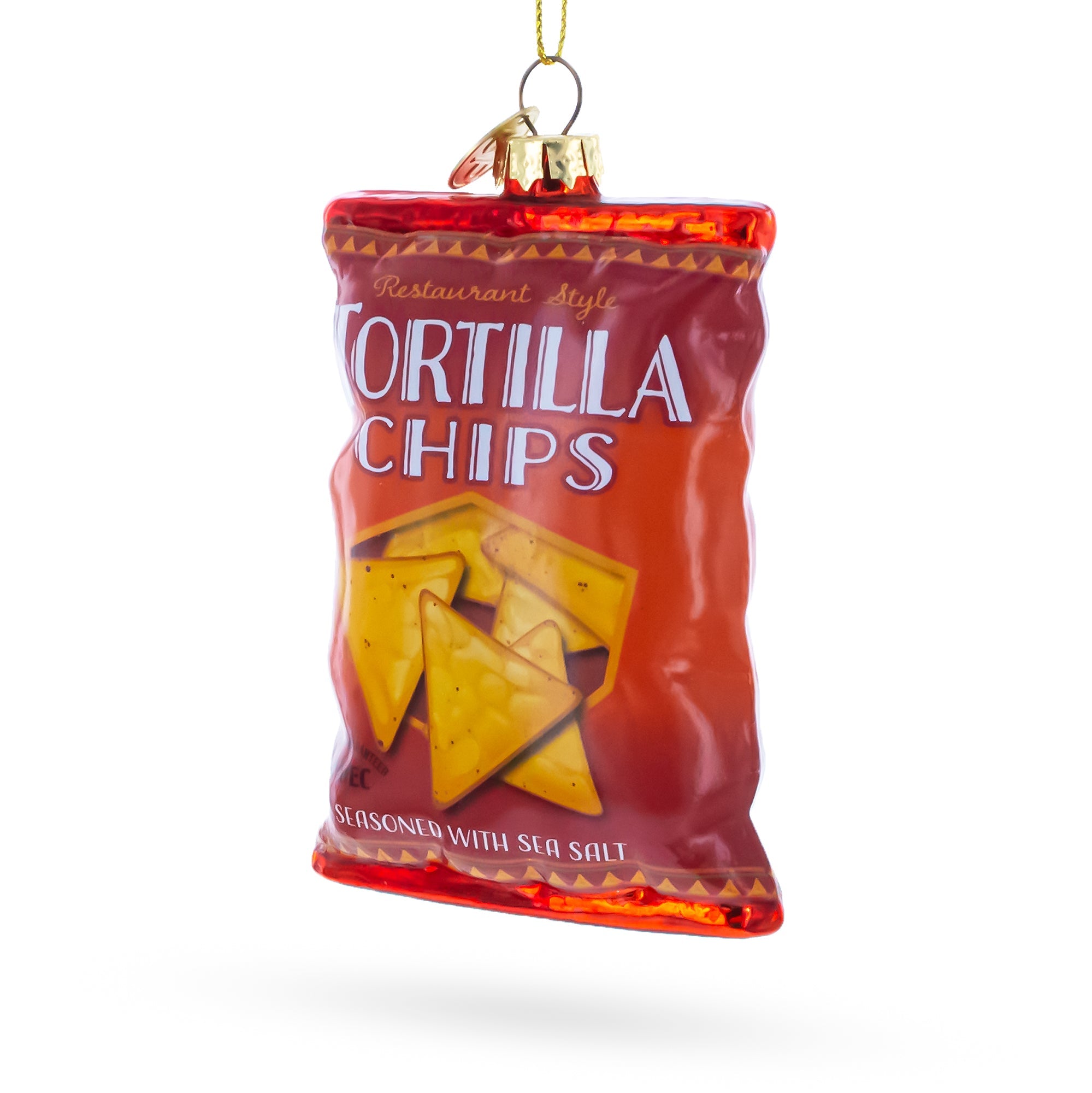 Tortilla Chips Bag Glass Christmas Ornament