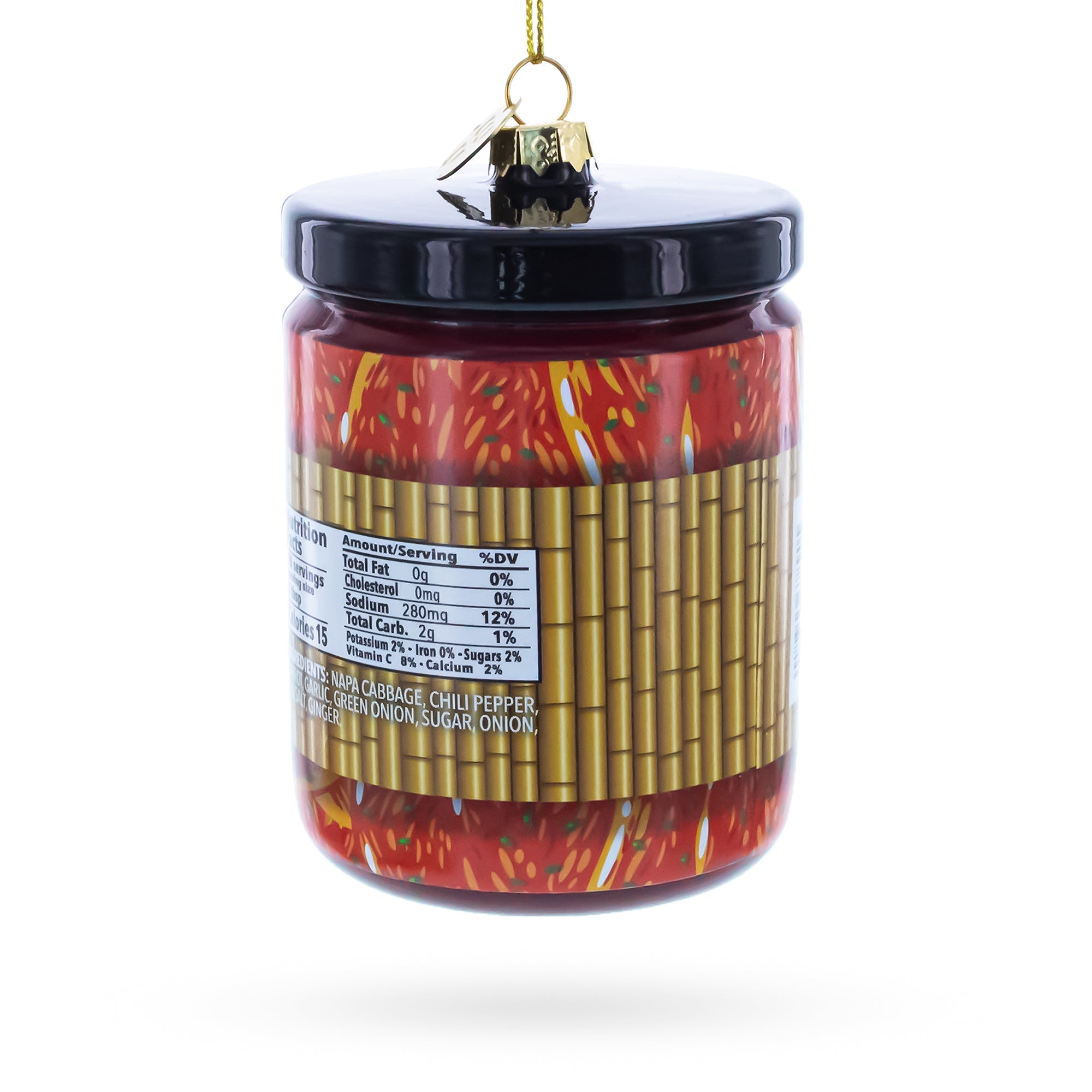 Spicy Kimchi Jar Glass Christmas Ornament