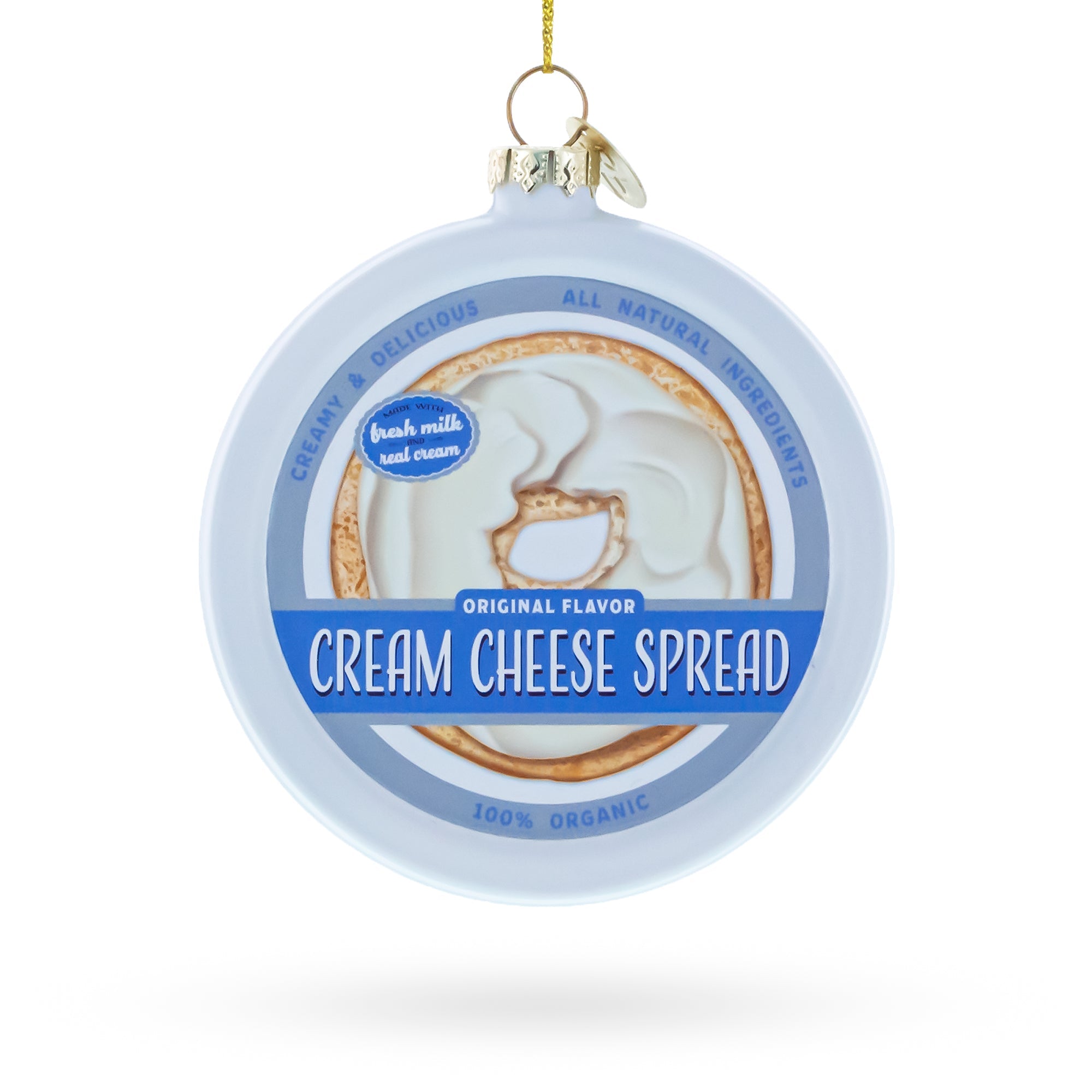 Cream Cheese Spread Glass Christmas Ornament