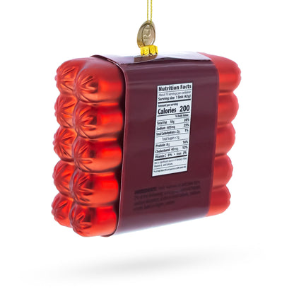 Smoked Bratwurst Box Glass Christmas Ornament
