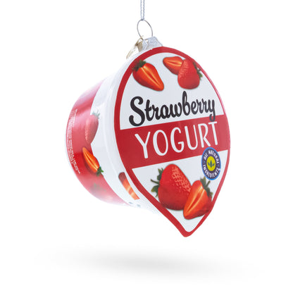Strawberry Yogurt Glass Christmas Ornament