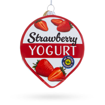 Strawberry Yogurt Glass Christmas Ornament