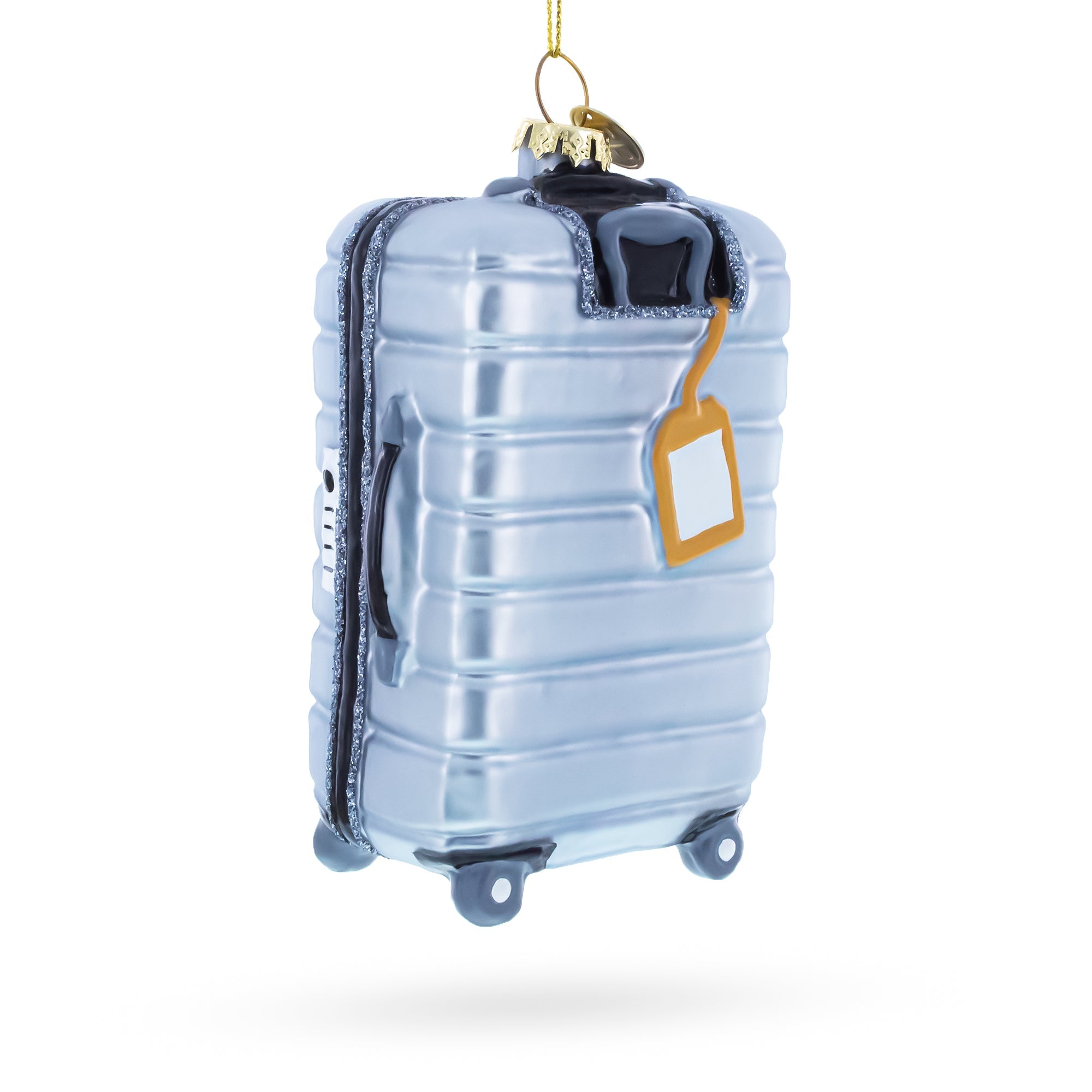 San Francisco Landmarks Suitcase Glass Christmas Ornament