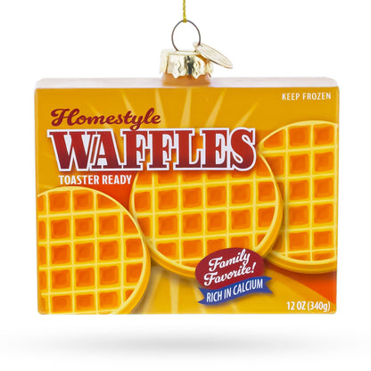 Waffles Box Glass Christmas Ornament