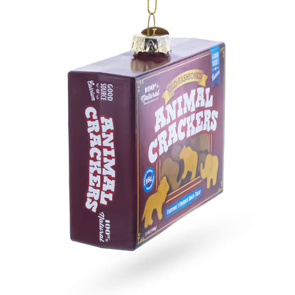 Animal Crackers Box Glass Christmas Ornament