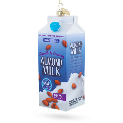 Almond Milk Carton Glass Christmas Ornament