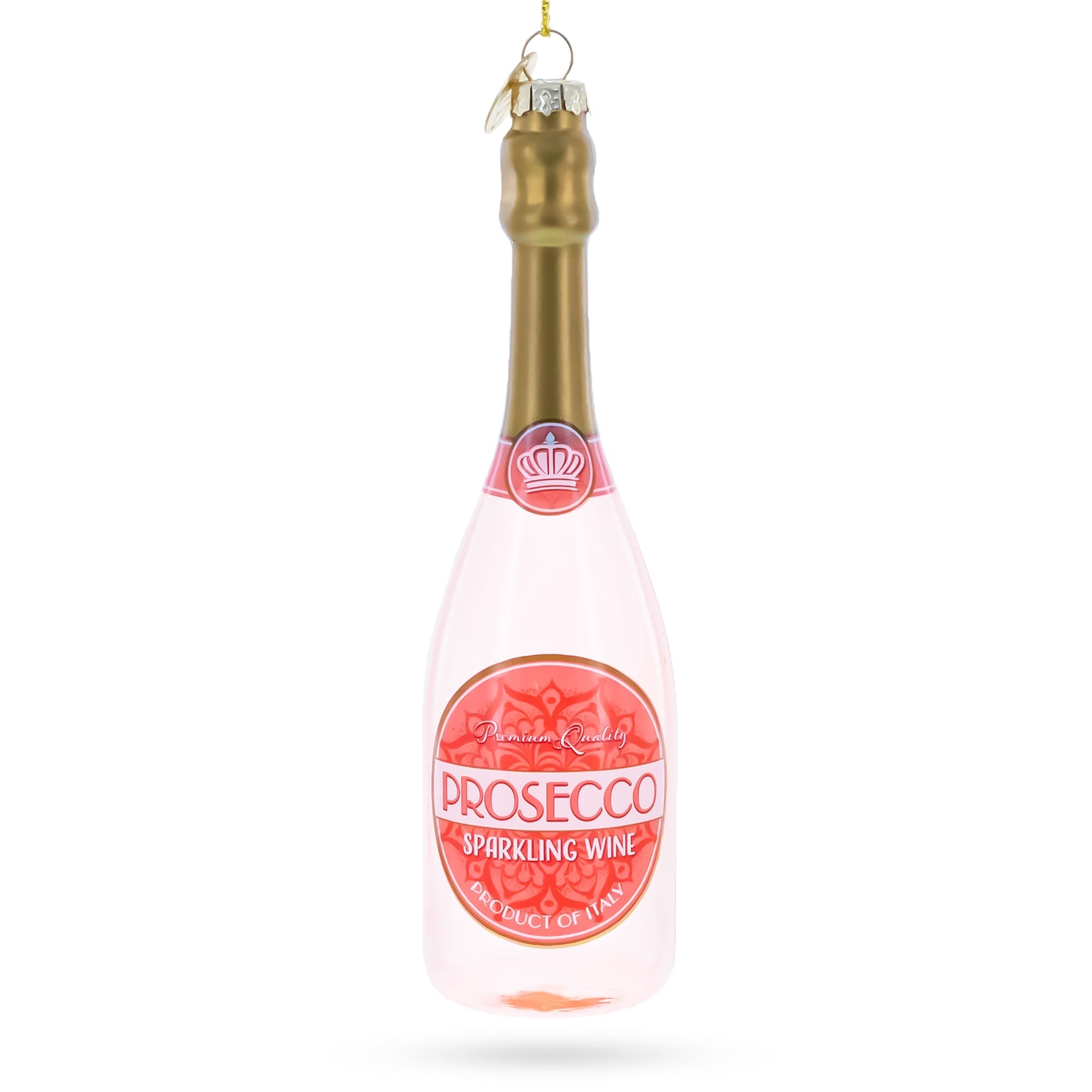 Sparkling Prosecco Bottle Glass Christmas Ornament