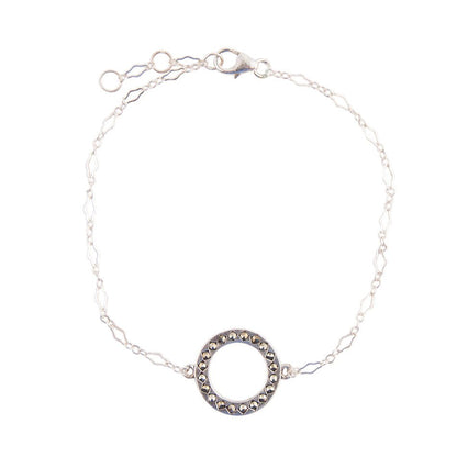 Delicate Stones Line Sterling Silver Bracelet Barse Jewelry