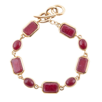 Delicately Red Onyx and Golden Toggle Bracelet Barse Jewelry