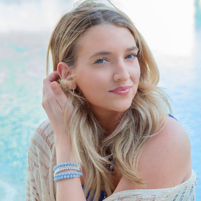 Denim Blue Angelite Silver Bracelet Set Barse Jewelry