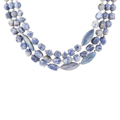 Denim Kyanite Blue Lapis Sterling Silver Strand Necklace Barse Jewelry