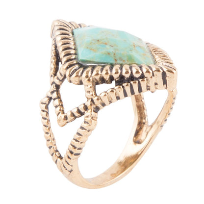 Diamond Days Blue Turquoise and Golden Ring Barse Jewelry