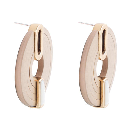 Discus Mother of Pearl Leather Earrings Barse Jewelry