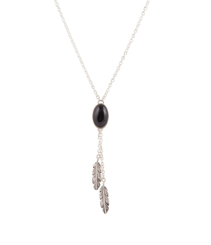 Double Or Nothing Quill Onyx and Sterling Silver Necklace Barse Jewelry