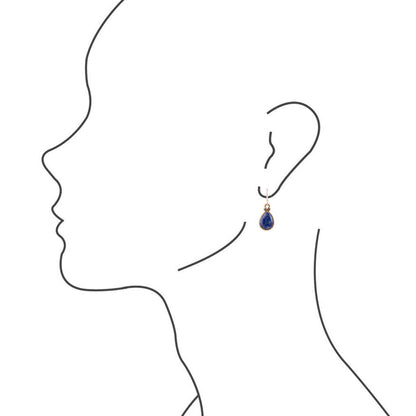Dreamy Drop Blue Lapis and Golden Earrings Barse Jewelry