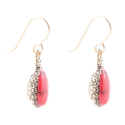 Dreamy Drop Red Howlite Earrings Barse Jewelry