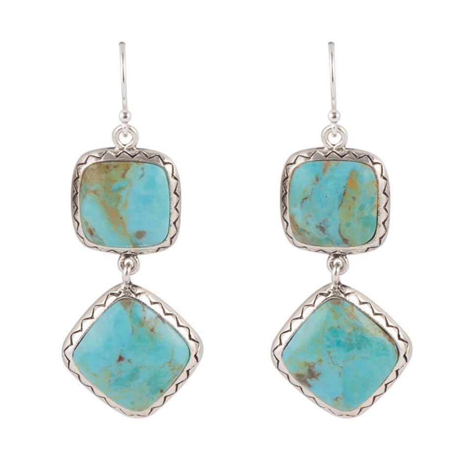Drop Dead Gorgeous Blue Turquoise Sterling Silver Drop Earrings Barse Jewelry