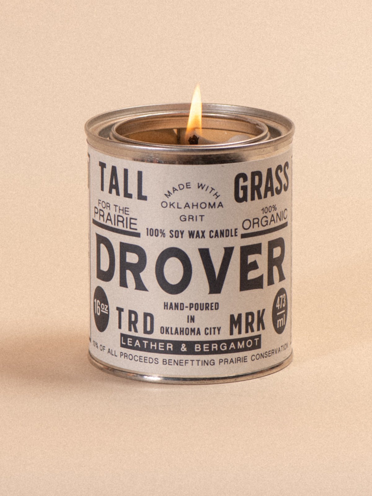 Drover: Leather + Bergamot Soy Wax Candle Tallgrass Supply