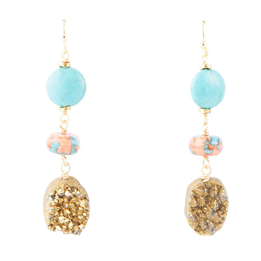 Druzy Drops Earrings Barse Jewelry