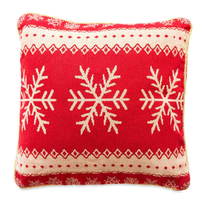 Set of 2 White Snowflakes on Red Christmas Throw Cushion Pillow Covers BestPysanky
