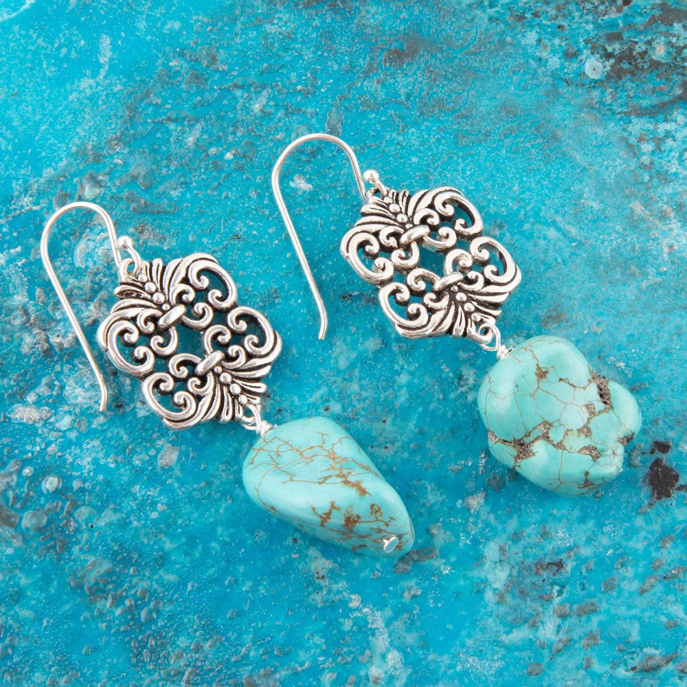 Durango Lace Turquoise Drop Earring Barse Jewelry