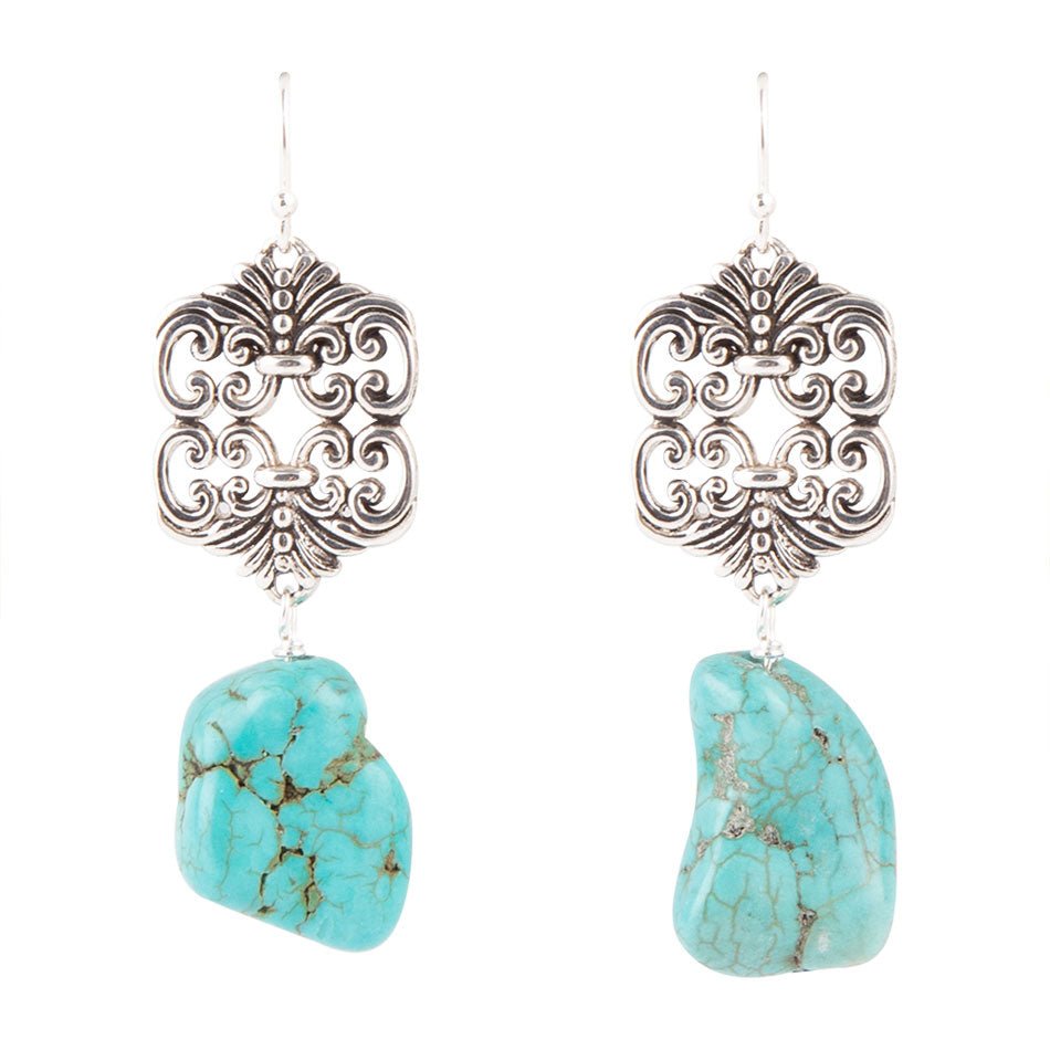Durango Lace Turquoise Drop Earring Barse Jewelry
