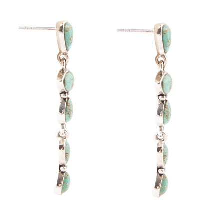 Durango Blue Turquoise and Sterling Silver Linear Post Earrings Barse Jewelry