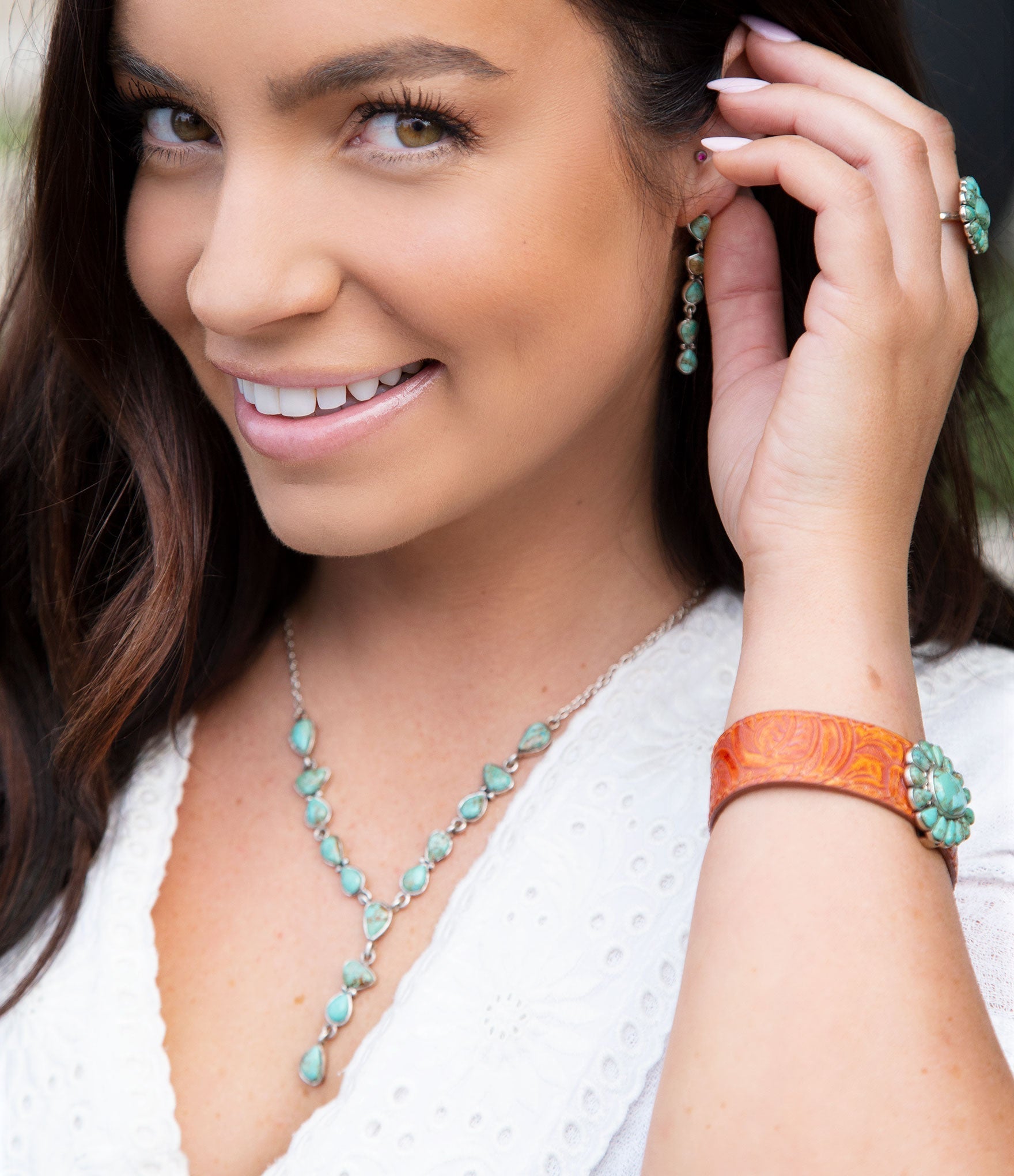 Durango Blue Turquoise and Sterling Silver Linear Post Earrings Barse Jewelry