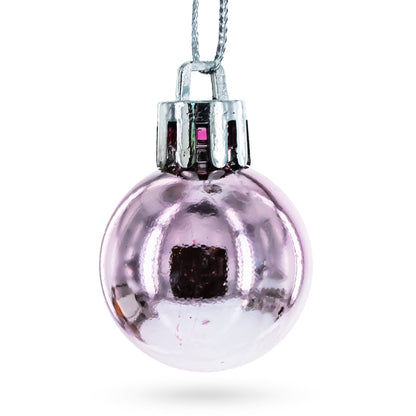 Set of 40 Pink Mini Ball Plastic Christmas Ornaments