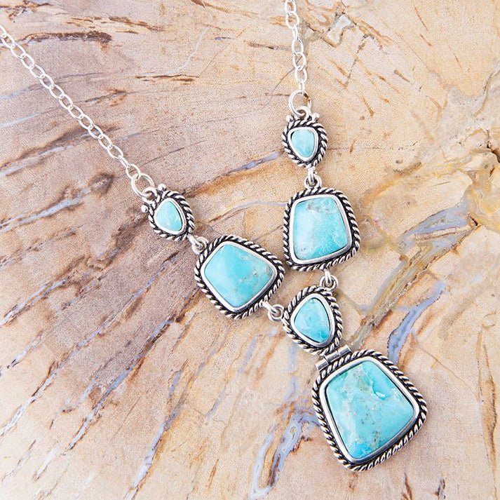 Earth and Sky Blue Turquoise Sterling Silver Necklace Barse Jewelry