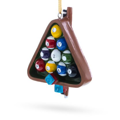 Billiards Pool Table Rack with Balls Resin Christmas Ornament