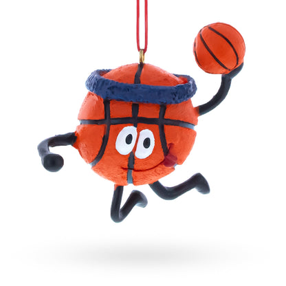 Basketball Character with Headband Resin Christmas Ornament