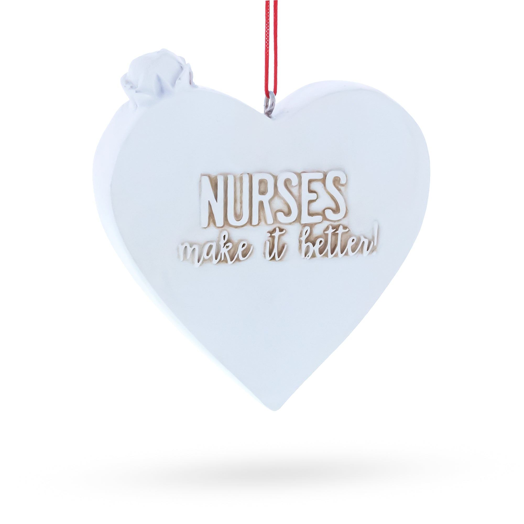 Best Nurse Ever Heart with Medical Tools Resin Christmas Ornament