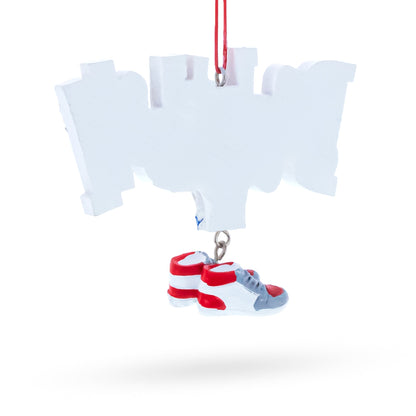 Basketball Word with Shoe and Hoop Resin Christmas Ornament