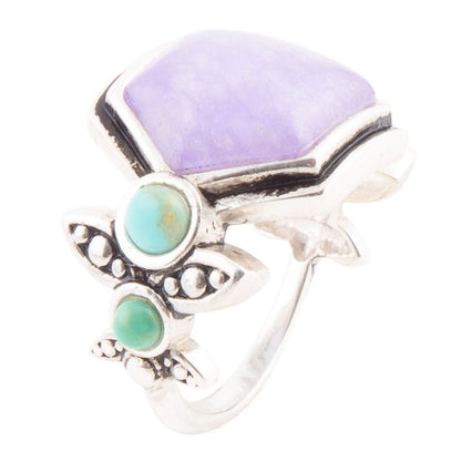 Emile Purple Quartz and Blue Turquoise Sterling Silver Ring Barse Jewelry