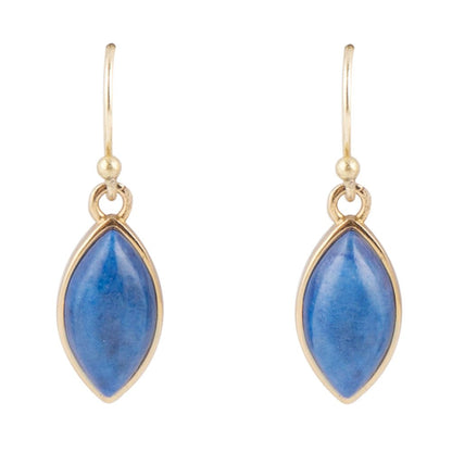 Blue Lapis Golden Drop Earrings Barse Jewelry